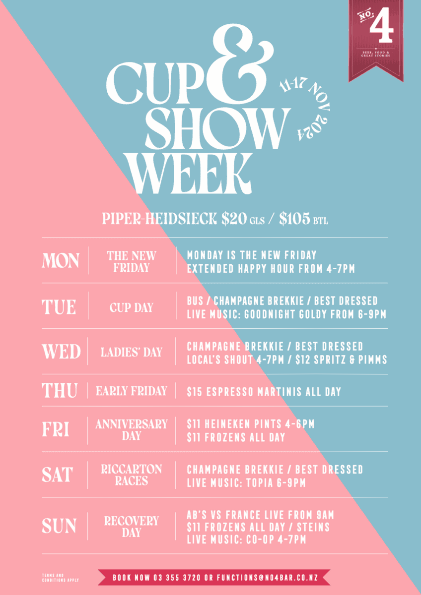 Cup Week Schedule 2024